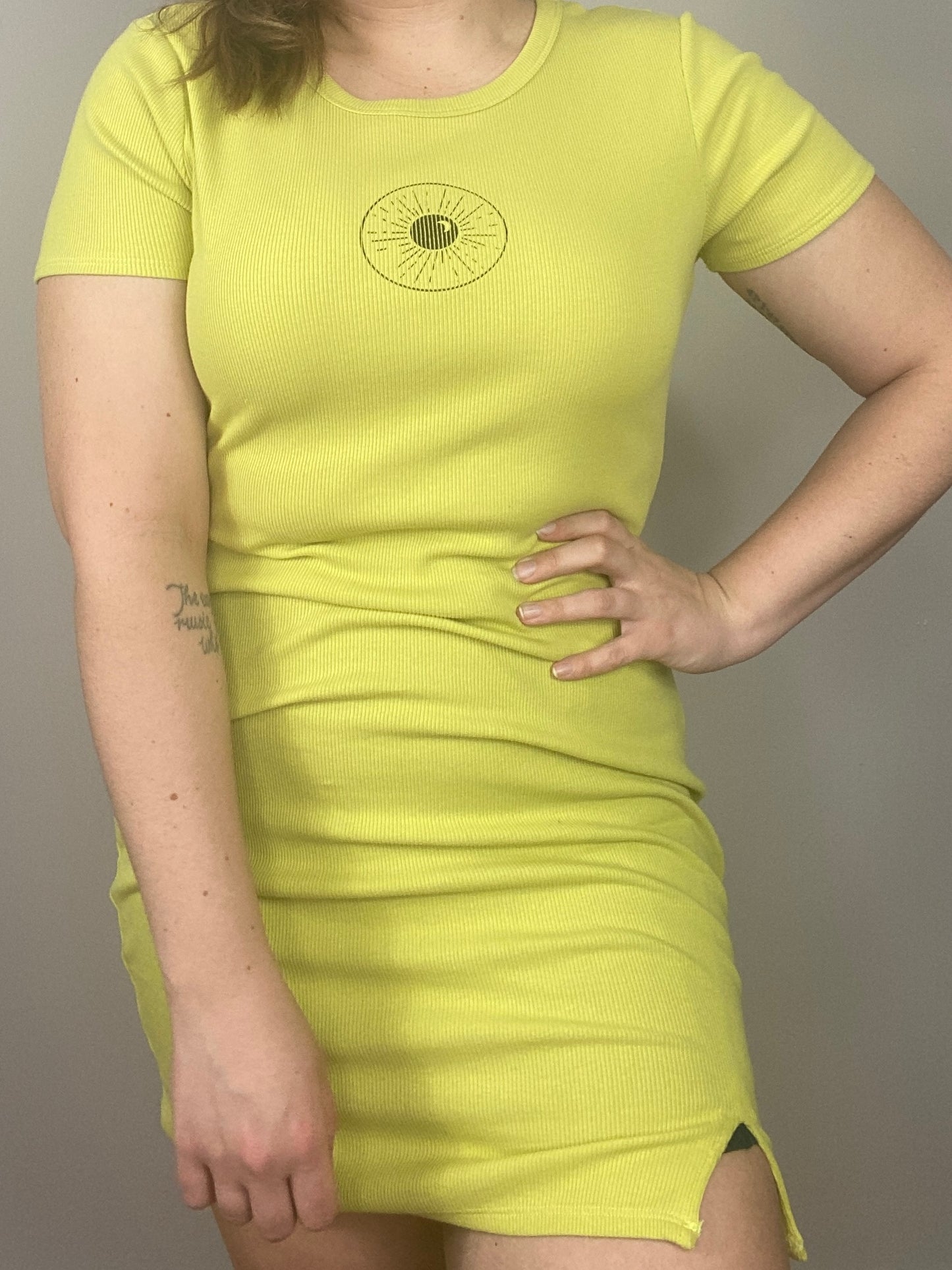 One of a Kind - Lemon Lime Open Back Dress