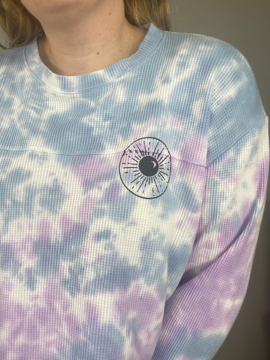 One of a Kind - Blue + Purple Waffle Night Sk(eye) Long Sleeve