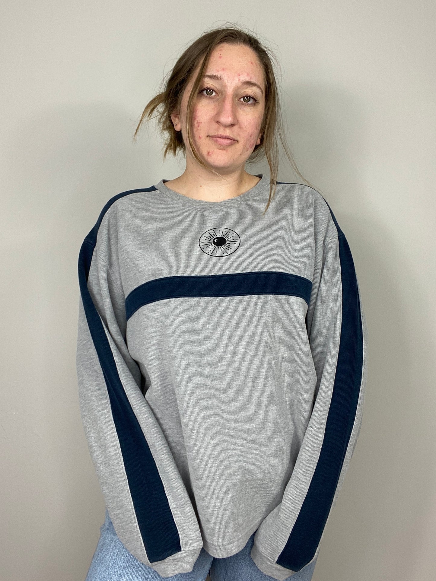 One of a Kind - Gray + Navy Long Sleeve