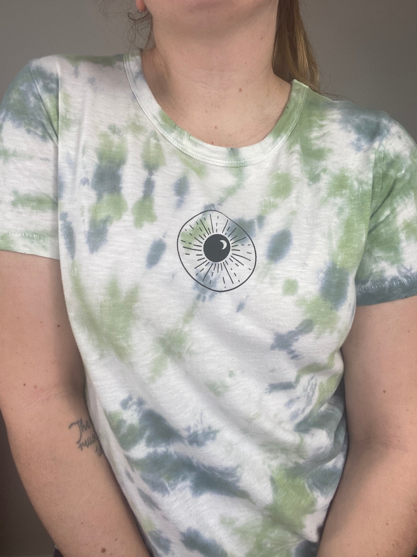 One of a Kind - Blue + Green Tie Dye Night Sk(eye) Tee