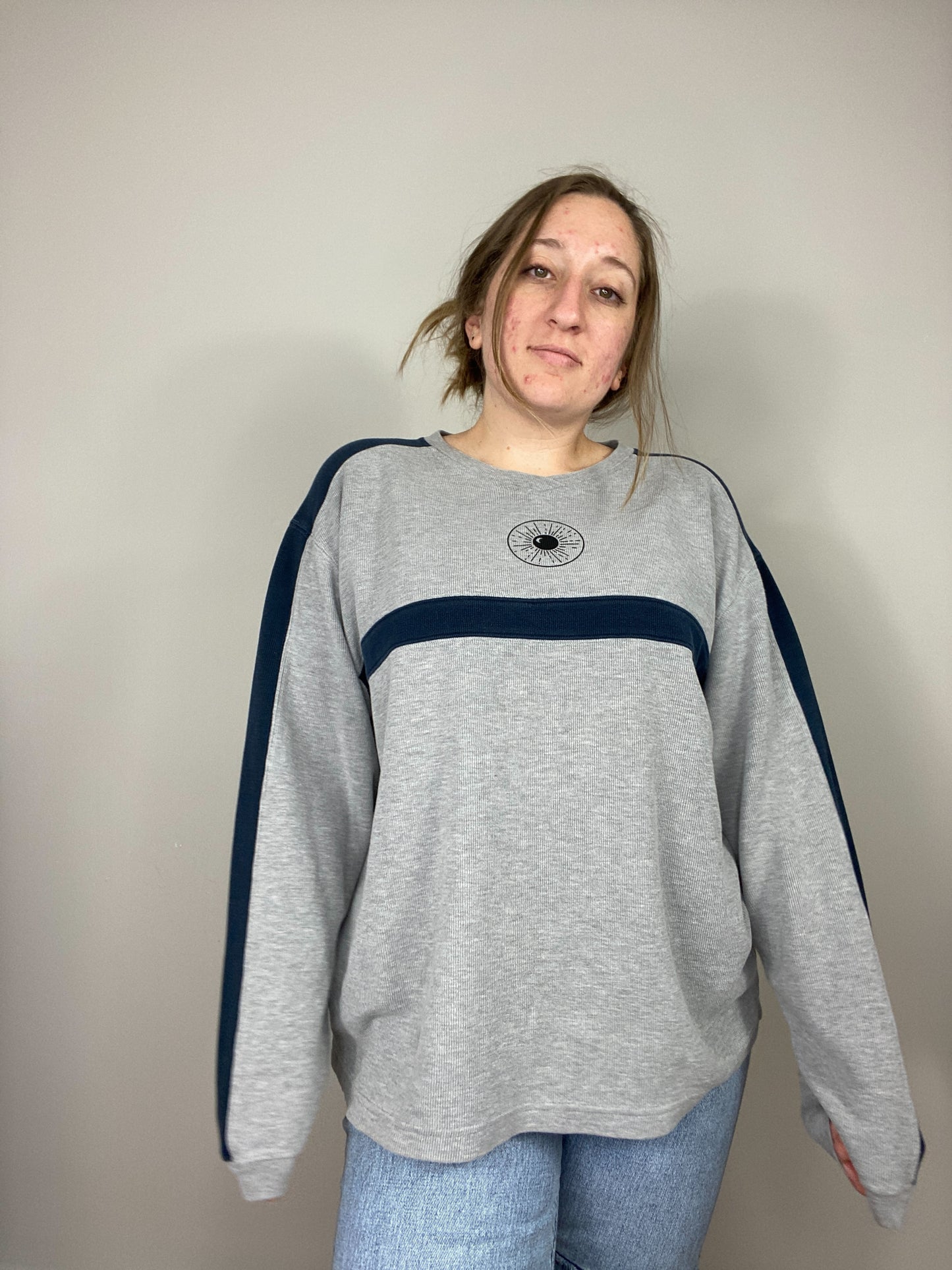 One of a Kind - Gray + Navy Long Sleeve