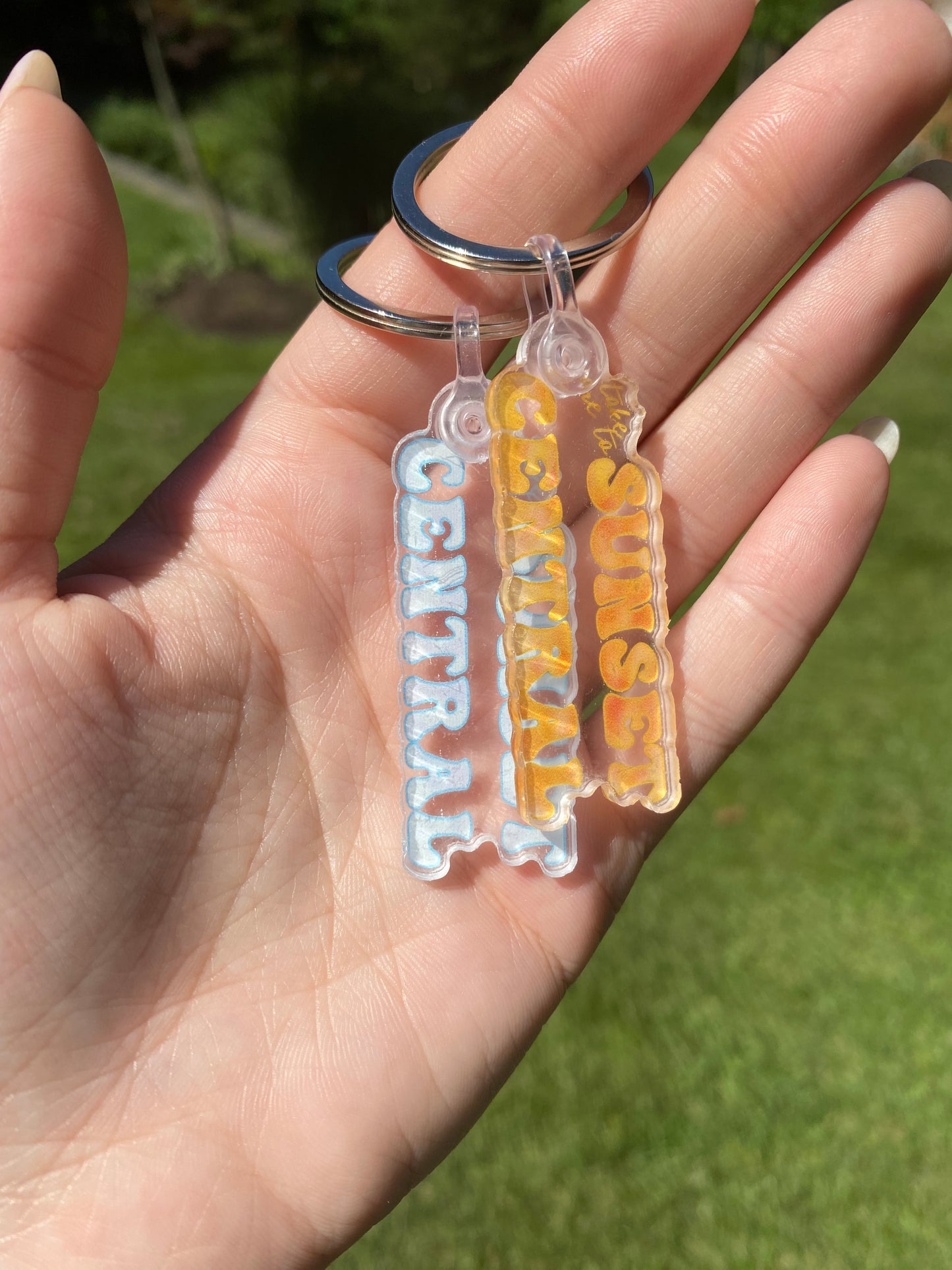 Take Me to Sunset Central Keychain - Orange