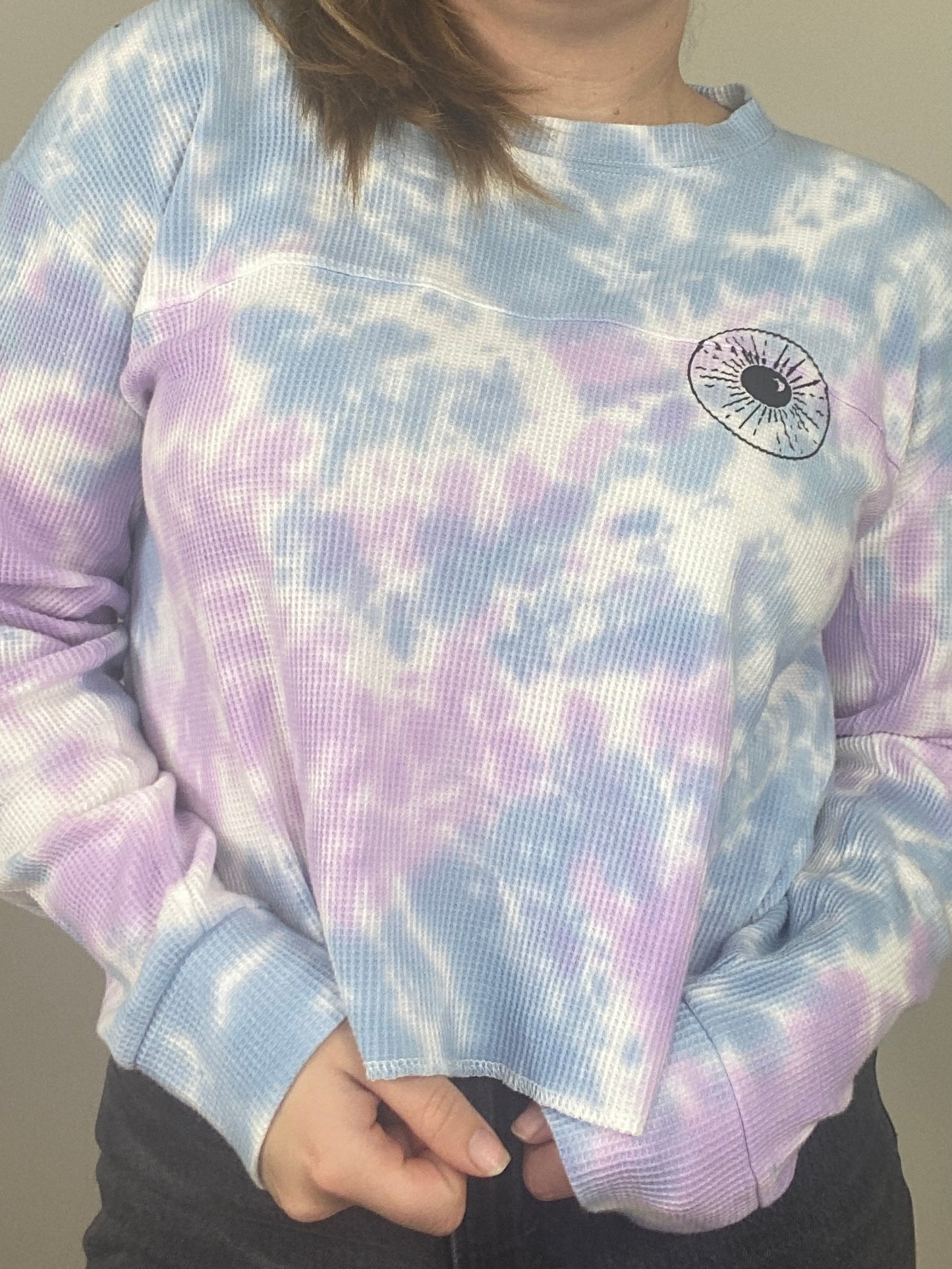 One of a Kind - Blue + Purple Waffle Night Sk(eye) Long Sleeve