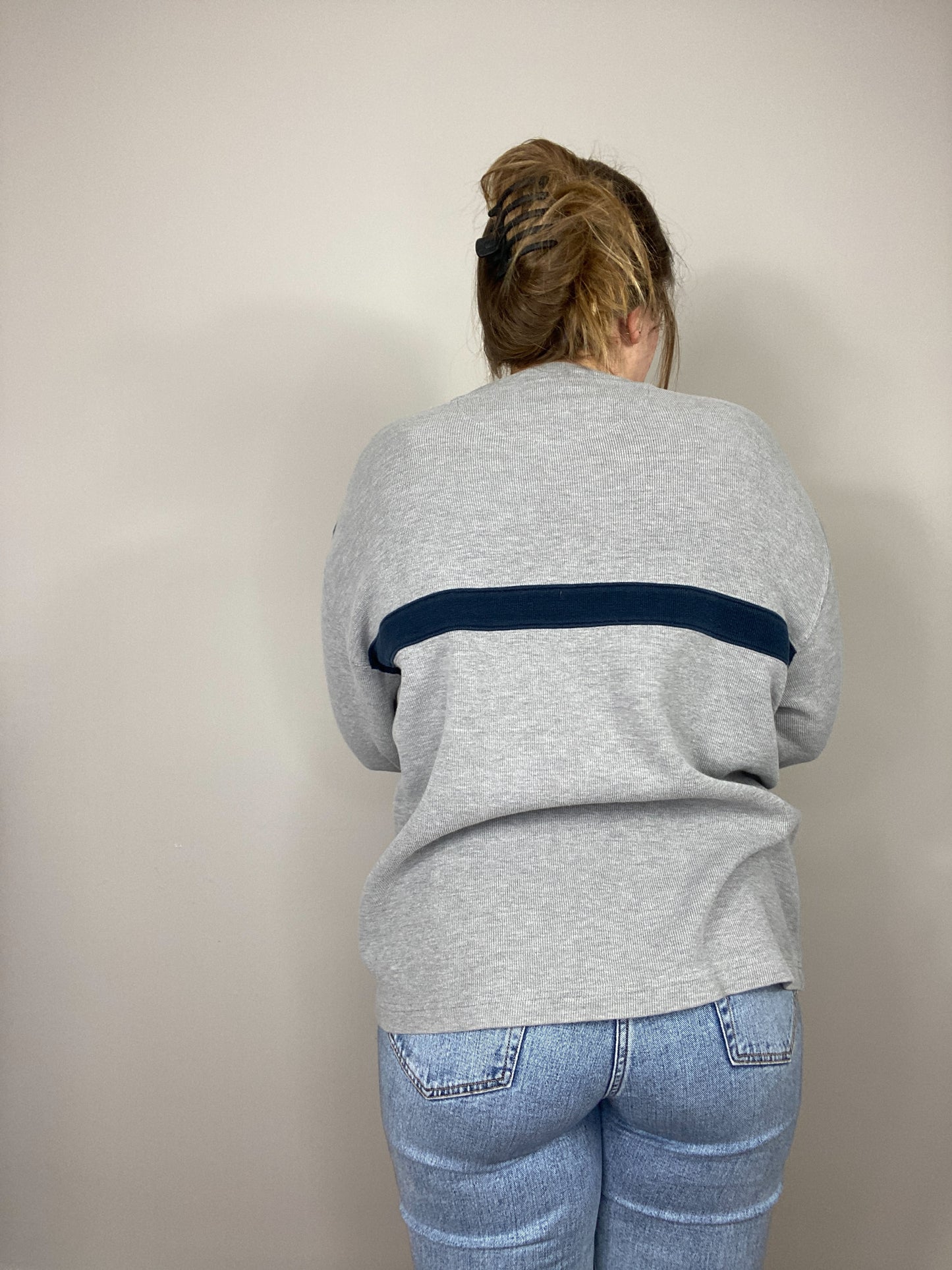 One of a Kind - Gray + Navy Long Sleeve