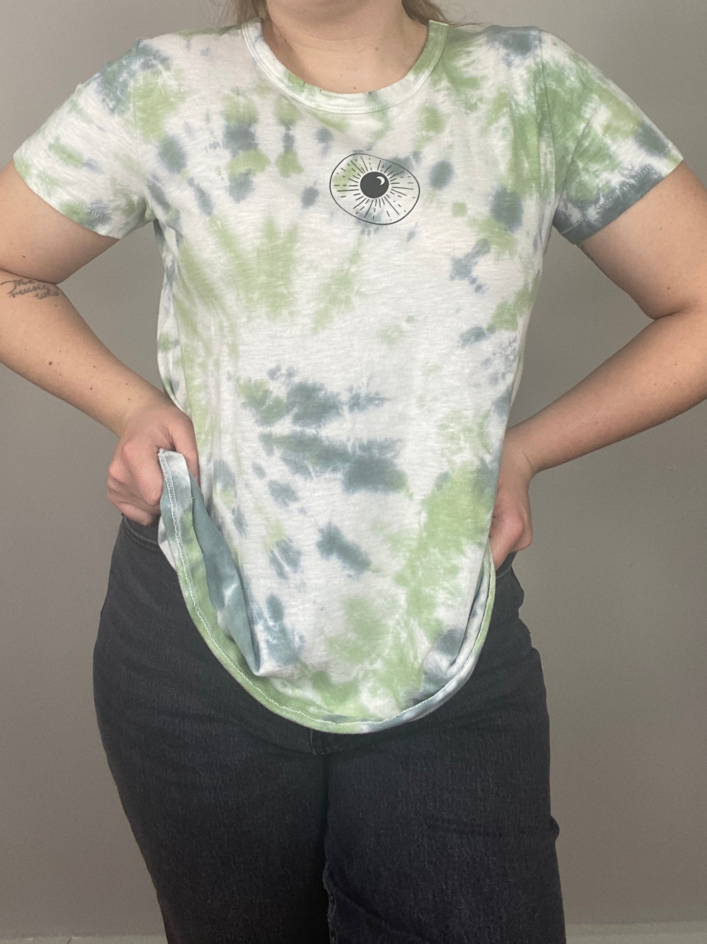 One of a Kind - Blue + Green Tie Dye Night Sk(eye) Tee