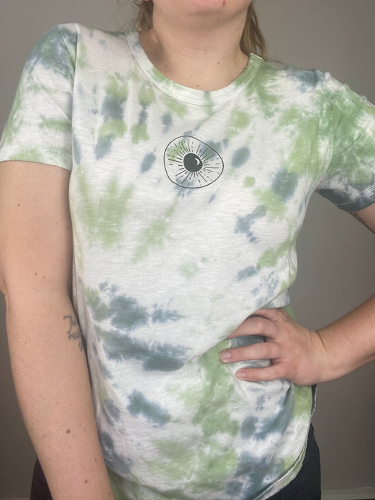 One of a Kind - Blue + Green Tie Dye Night Sk(eye) Tee