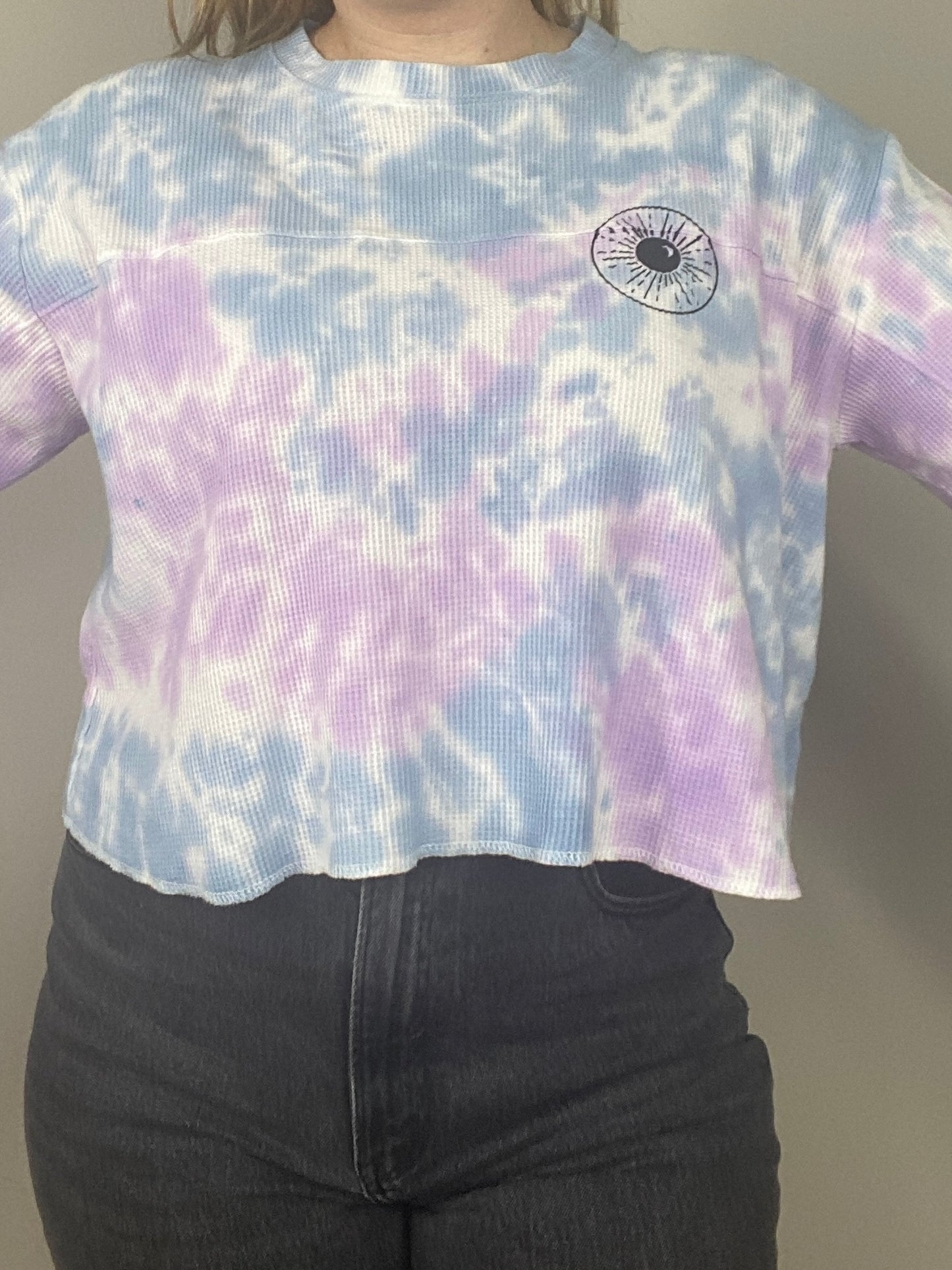 One of a Kind - Blue + Purple Waffle Night Sk(eye) Long Sleeve