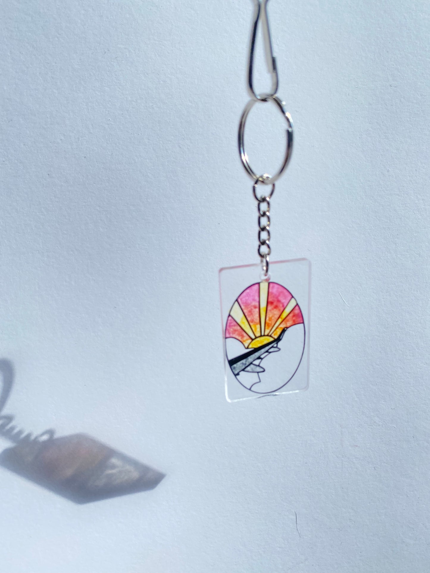 Airplane Sunset Keychain